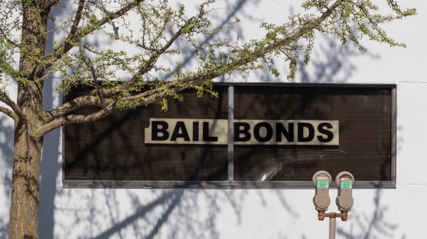 Bail Bonds sign on top of building