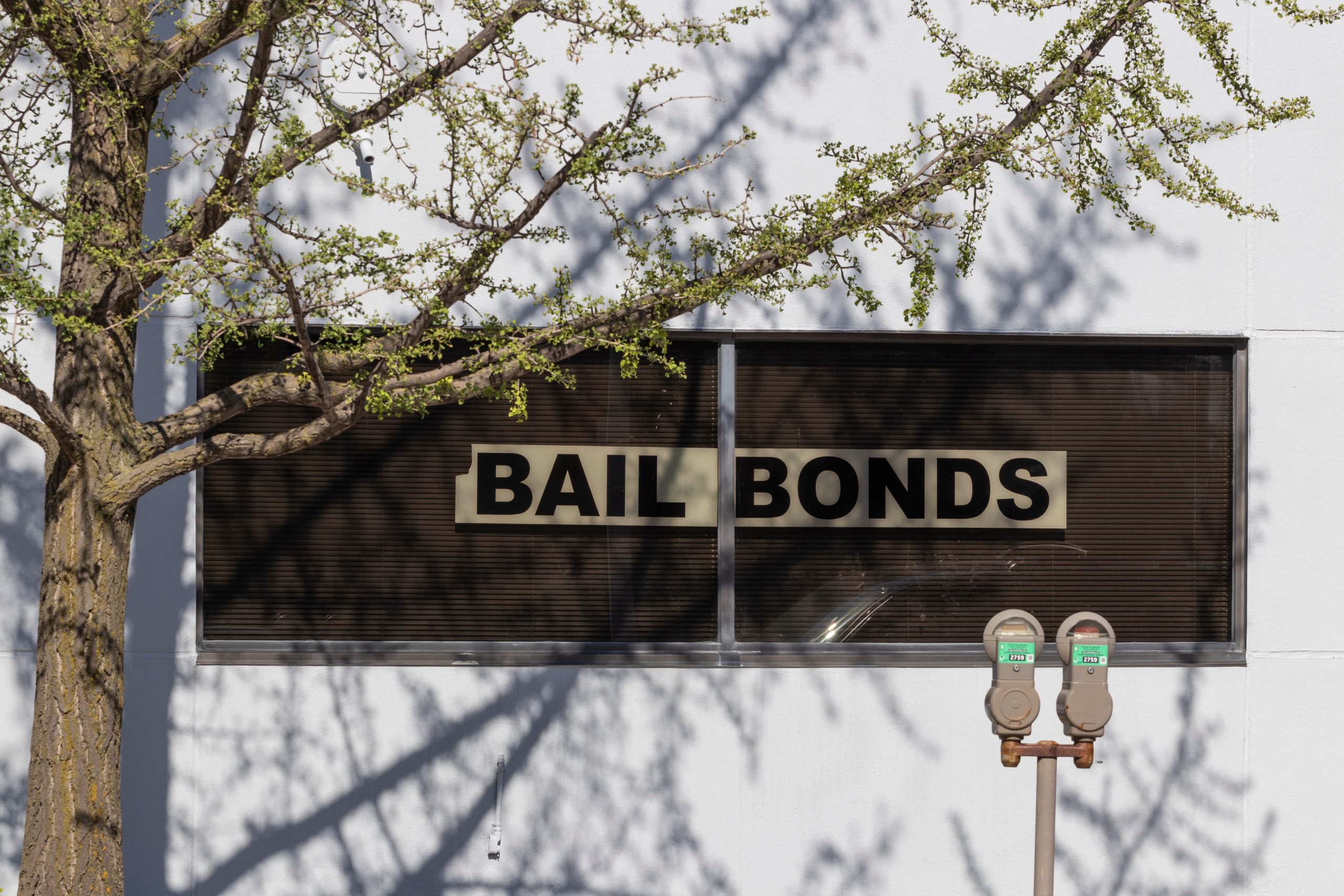 Bail Bonds sign on top of building