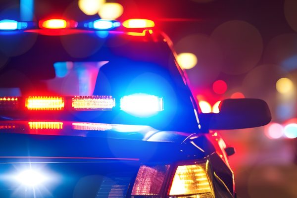 Police cars at night