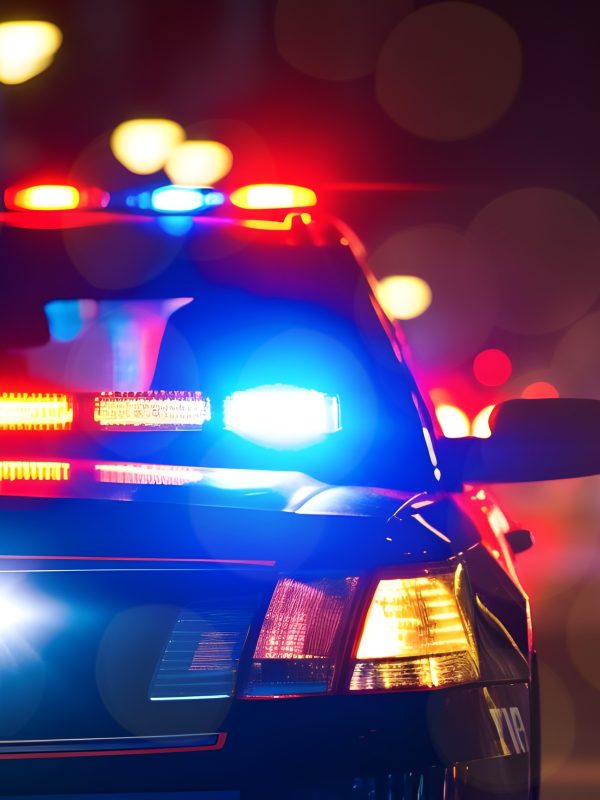 Police cars at night