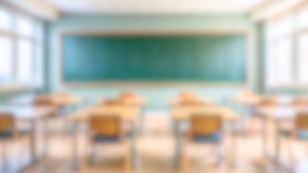 fuzzy picture of classroom and blackboard