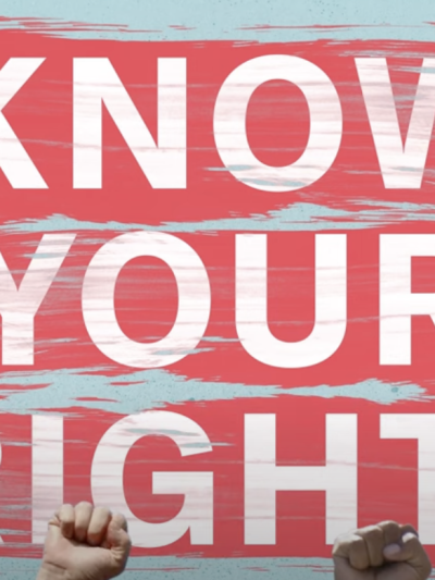 raised fists next to the words know your rights