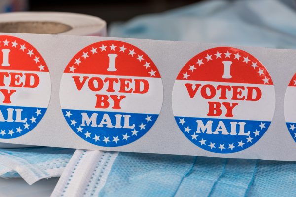 stickers "I voted by mail"