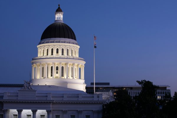 California Capitol building at night