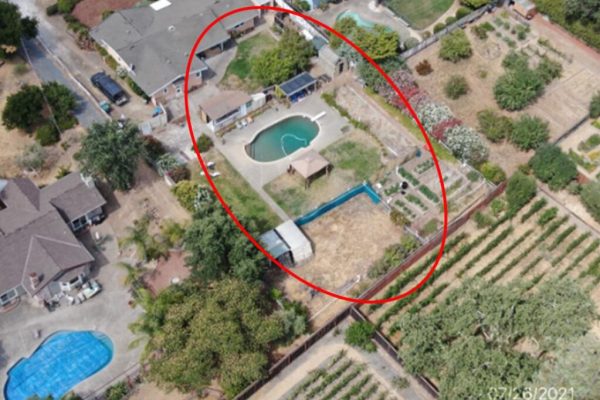 A photo included in the ACLU lawsuit shows aerial images obtained by drones flown by Sonoma County code enforcement officers.