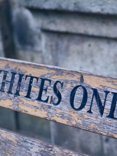 Apartheid-era "Whites Only" bench in South Africa