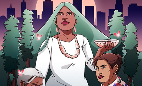 Illustration of Native American people