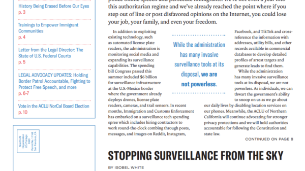 Cover of the Fall 2025 ACLU News