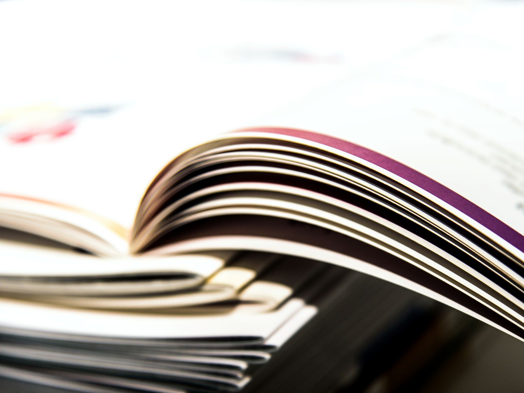 close-up of an open magazine