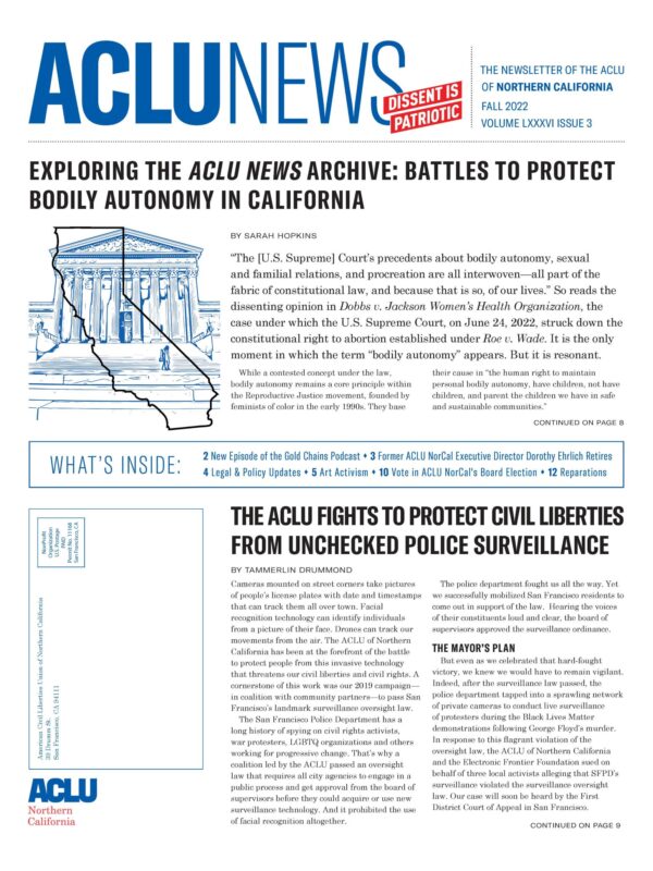 ACLU News Fall 2022 cover