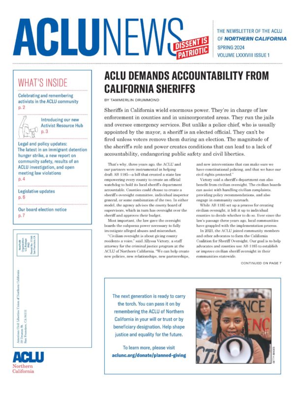 cover of ACLU News