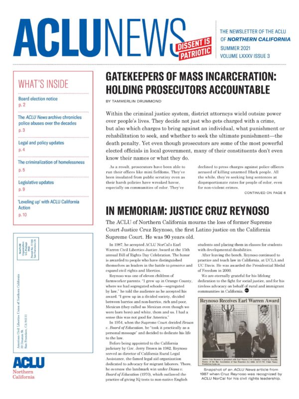 ACLU News Summer 2021 cover