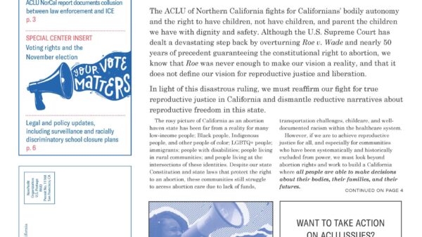 ACLU News Summer 2022 cover