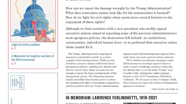 ACLU News spring 2021 cover