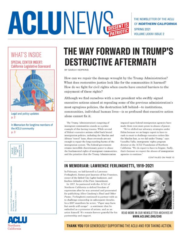 ACLU News spring 2021 cover