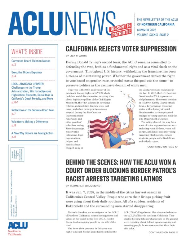 Cover ACLU News summer 2025