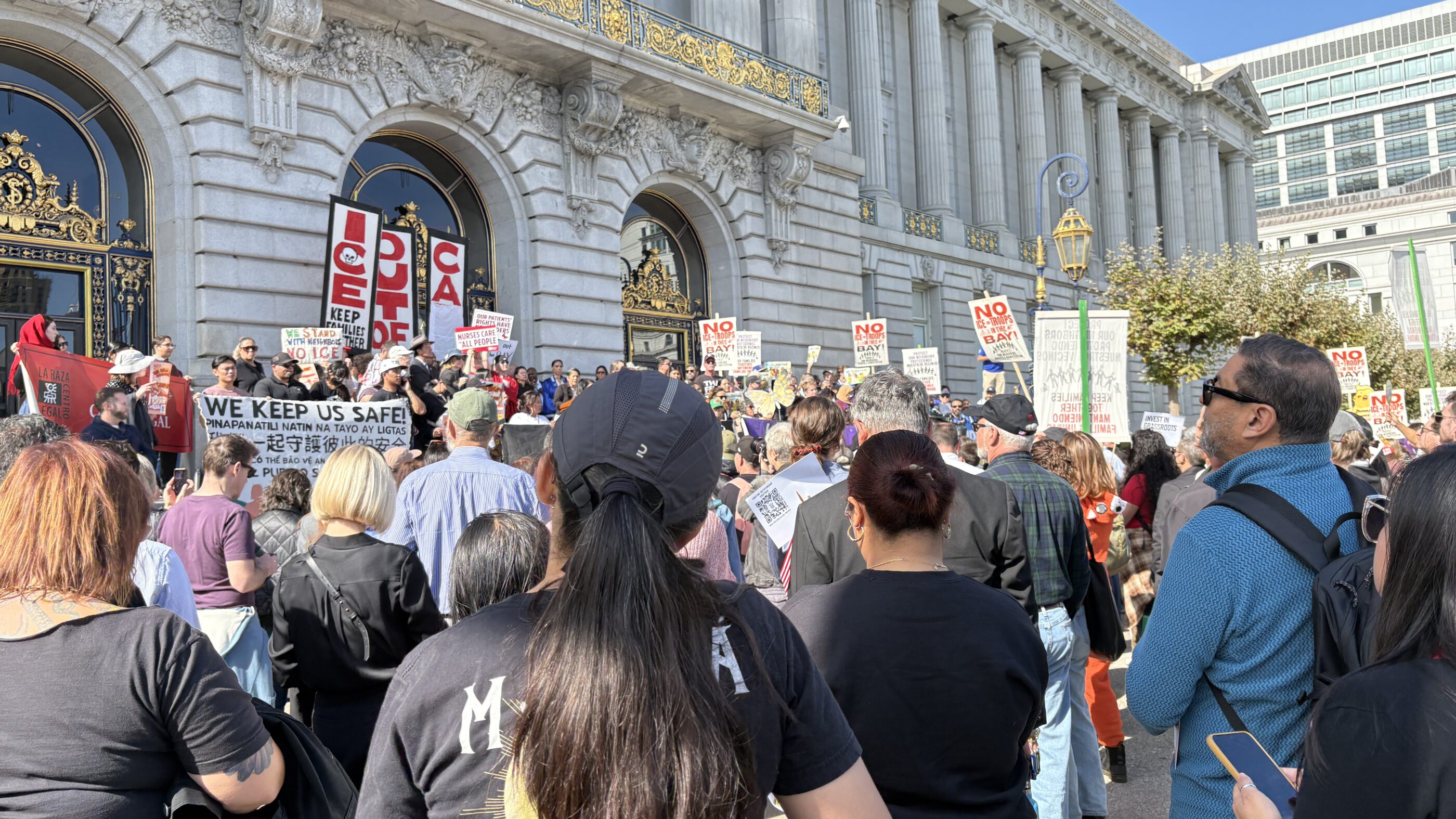 Anti-ICE protest outside SF City Hall