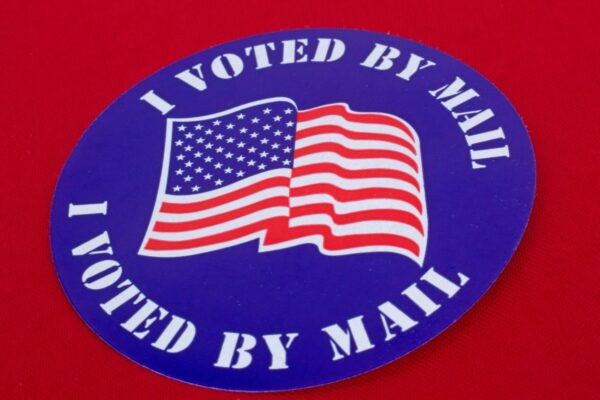 "i voted by mail" sticker