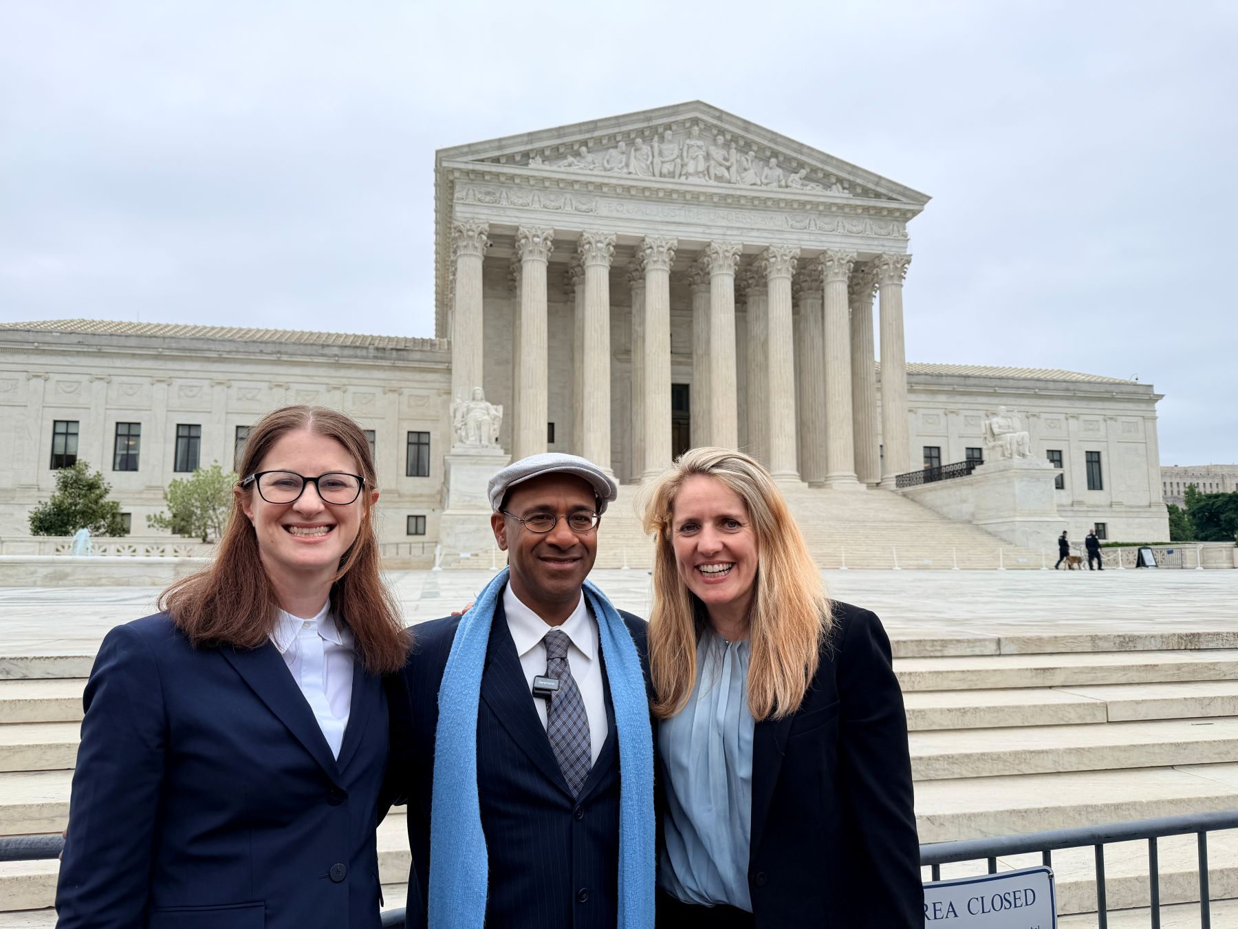 Key members of the legal team: Jessica Bansal from National Day Laborer Organizing Network, Ahilan Arulanantham from Miñana Family Center for Immigration Law and Policy at UCLA School of Law, and Emi MacLean from ACLU NorCal.